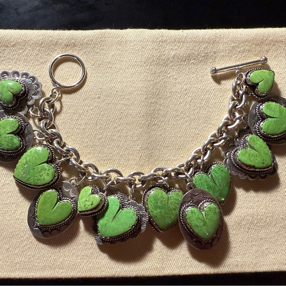 Joan Slifka Sterling Silver Heart Charm Bracelet